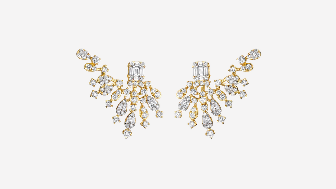 Golden Fleur Ear Climbers